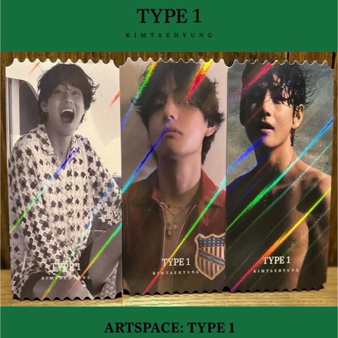 BTS テテ V TYPE1 写真展 韓国 購入特典 フォトチケット コンプ3種 エンタメ/ホビーのタレントグッズ(アイドルグッズ)の商品写真