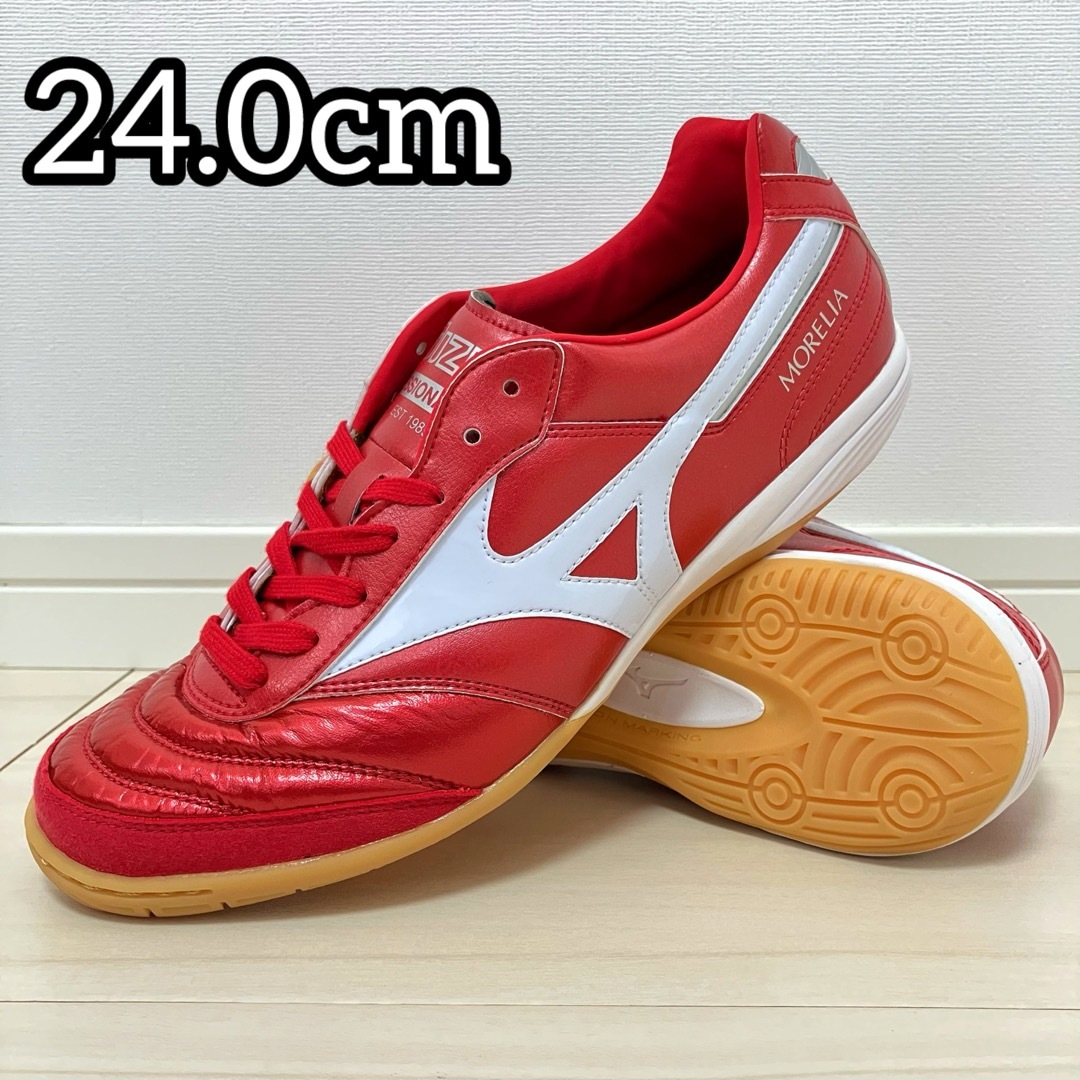 MIZUNO ミズノ モレリア サラ エリート イン 24.0 フットサル 赤 MIZUNO ミズノ モレリア サラ エリート イン 24.0 フットサル 赤