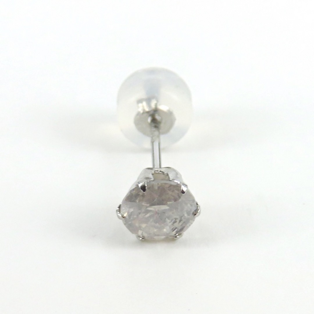 Pt900 天然ダイヤモンド0.5ct片耳ピアス 新品 グレー〜ブラウン系 Pt900 天然ダイヤモンド0.5ct片耳ピアス 新品 グレー〜ブラウン系