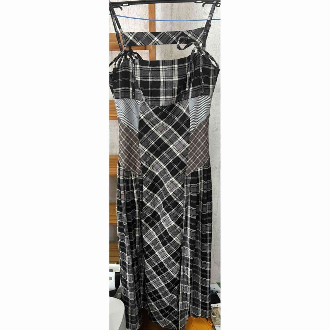 andmary Nadia check long dress andmary Nadia check long dress