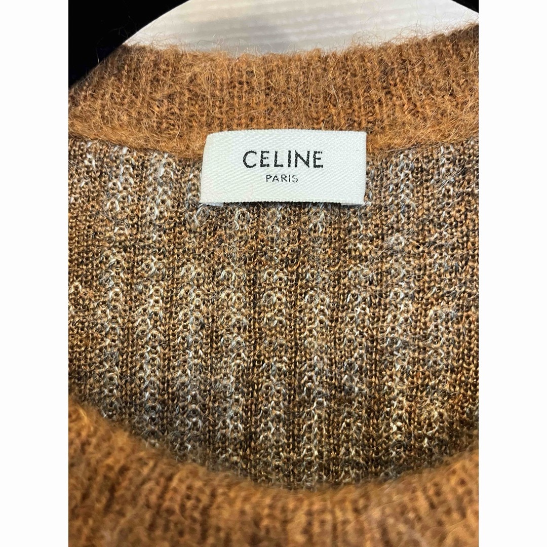 CELINE チェック柄 モヘアニット ブラウン エディ期 CELINE チェック柄 モヘアニット ブラウン エディ期
