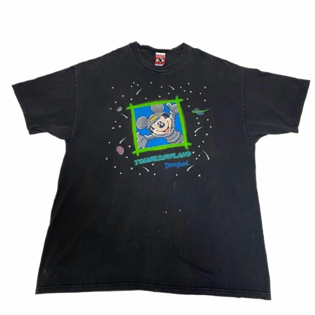 Disney - 【墨黒】90s トゥモローランド ミッキー Tシャツ 2XL Disney - 【墨黒】90s トゥモローランド ミッキー Tシャツ 2XL