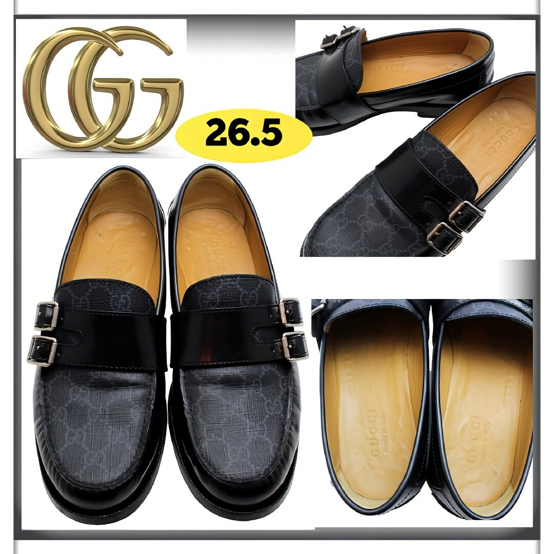 GUCCI - 入手困難 GUCCI グッチ レザーローファー GG柄 サイズ GUCCI - 入手困難 GUCCI グッチ レザーローファー GG柄 サイズ