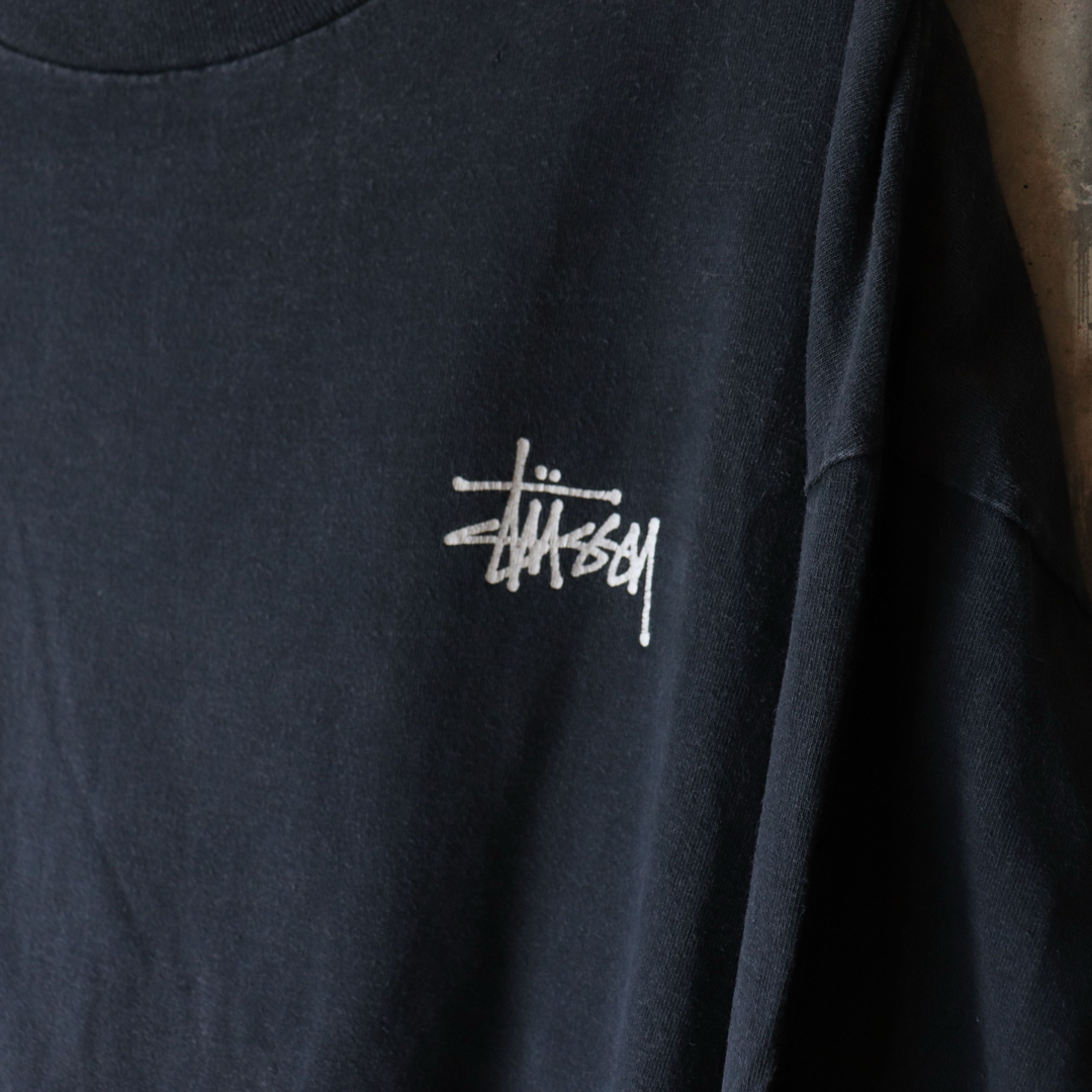 STUSSY - 80s stussy 黒タグ 長袖Tシャツ スカル USA ロンTの STUSSY - 80s stussy 黒タグ 長袖Tシャツ スカル USA ロンTの