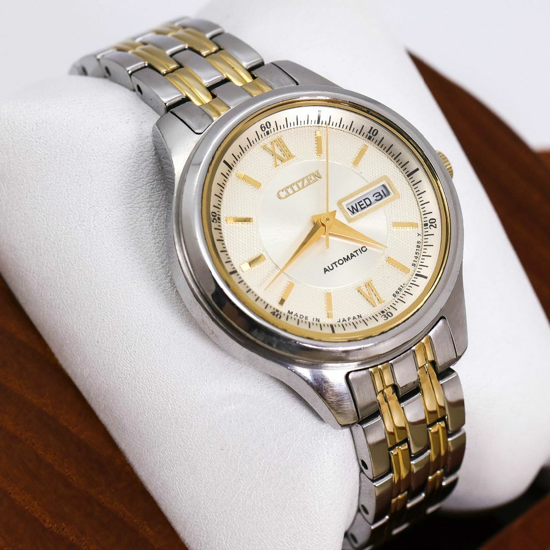 稼働 CITIZEN 腕時計 自動巻き 裏蓋スケルトン 機械式 デイデイト x 稼働 CITIZEN 腕時計 自動巻き 裏蓋スケルトン 機械式 デイデイト x