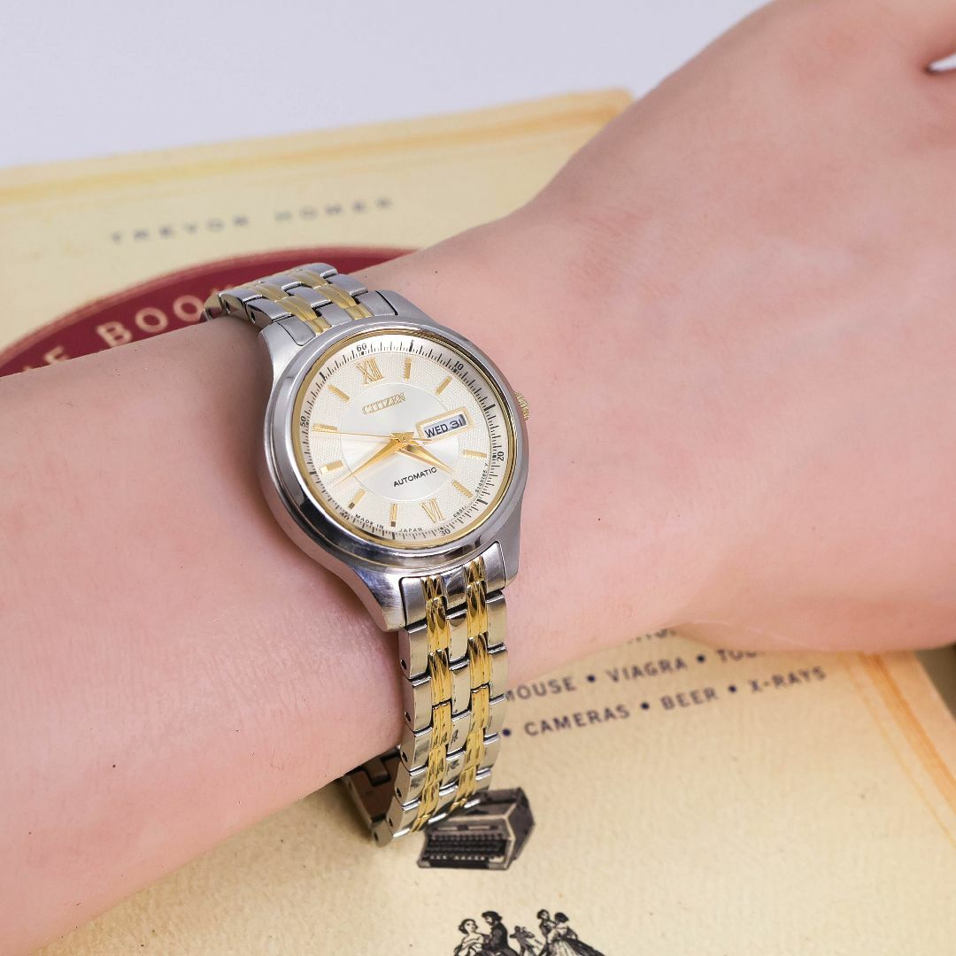 稼働 CITIZEN 腕時計 自動巻き 裏蓋スケルトン 機械式 デイデイト x 稼働 CITIZEN 腕時計 自動巻き 裏蓋スケルトン 機械式 デイデイト x