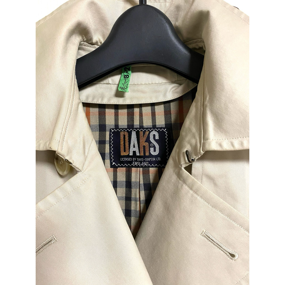 美品 ダックス 現行タグ トレンチコート ライナー付き チェック 紺 M 相当 DAKS - 美品 DAKS トレンチコート ダブルブレスト M ライナー
