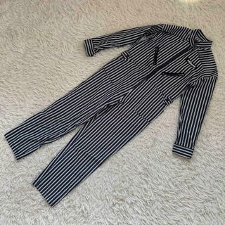 STUSSY - Stussy/オールインワン/ヒッコリー/半袖/ネイビー STUSSY - Stussy/オールインワン/ヒッコリー/半袖/ネイビー