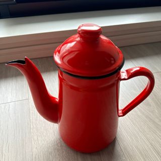 カリタ コーヒー達人 ペリカン 1L ホーロー ポット レッド 赤(その他)