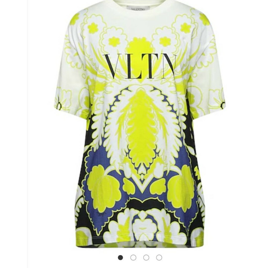 VALENTINO ヴァレンティノ Tシャツ 花柄 イエロー グリーン VALENTINO ヴァレンティノ Tシャツ 花柄 イエロー グリーン