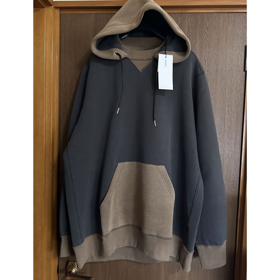 4新品 sacai メンズ 切り替え スポンジ スウェット パーカー グレー 4新品 sacai メンズ 切り替え スポンジ スウェット パーカー グレー