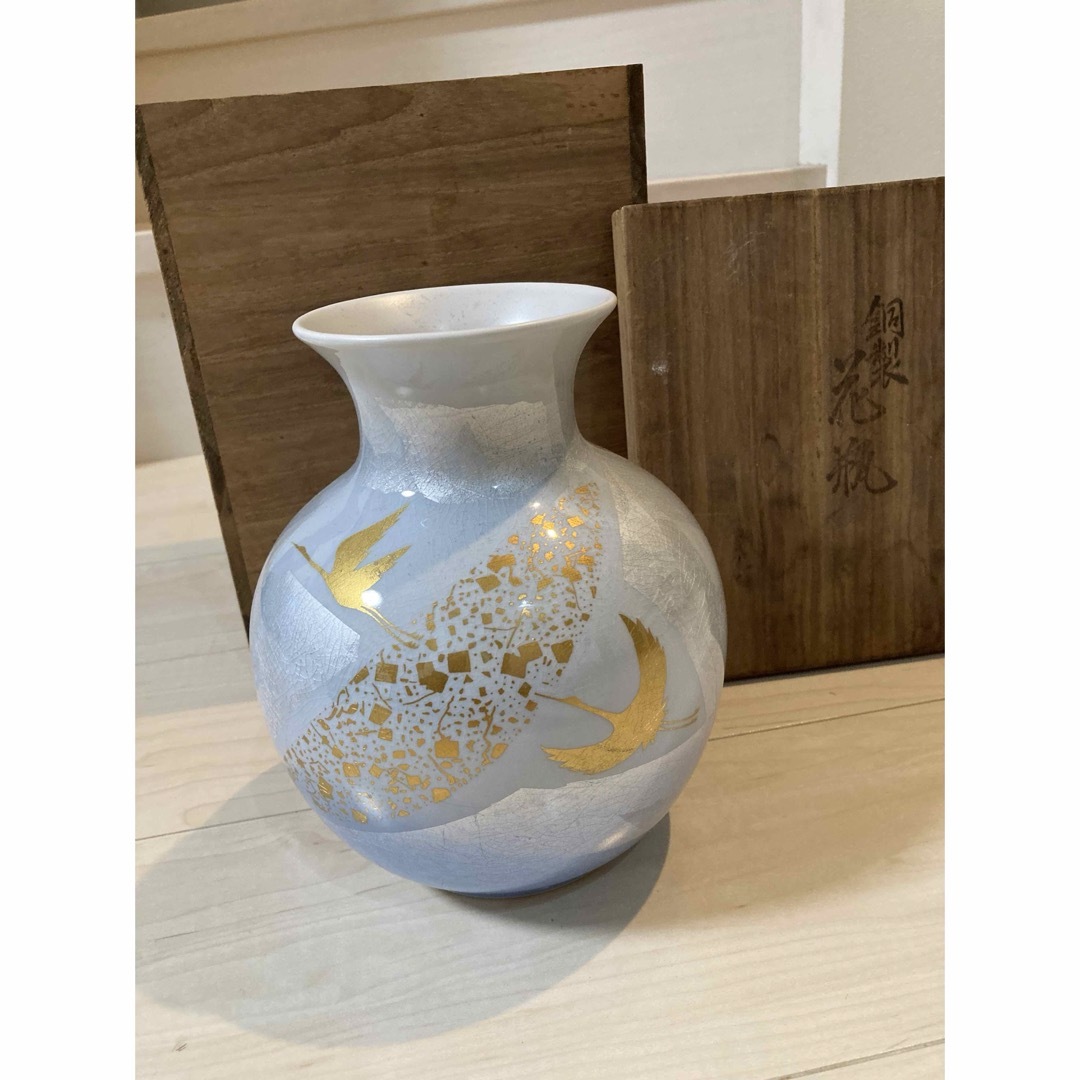未使用】九谷焼 花瓶 【Un used】kutani-yaki vase 花瓶 未使用】九谷焼 花瓶 【Un used】kutani-yaki vase 花瓶