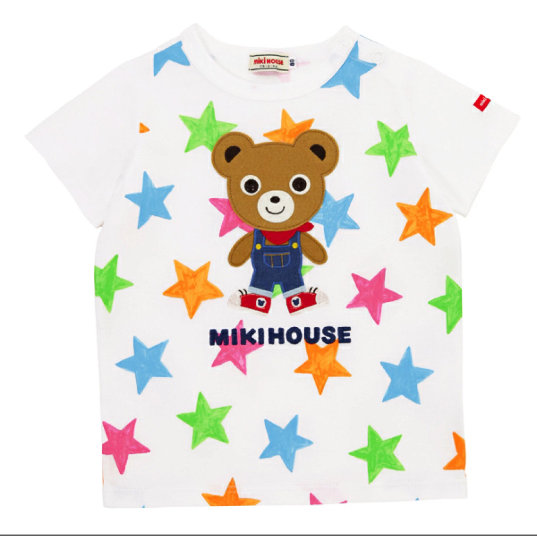 ★ミキハウス★星の総柄半袖Tシャツ★プッチーくん★ワッペン★130★新品★マルチ | フリマアプリ ラクマ