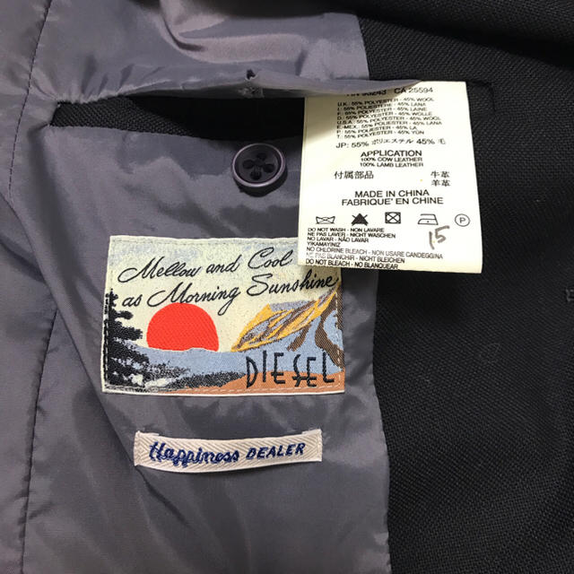 DIESEL(ディーゼル)のDIESEL ディーゼル ジャケット 黒 メンズ【中古】 メンズのジャケット/アウター(テーラードジャケット)の商品写真