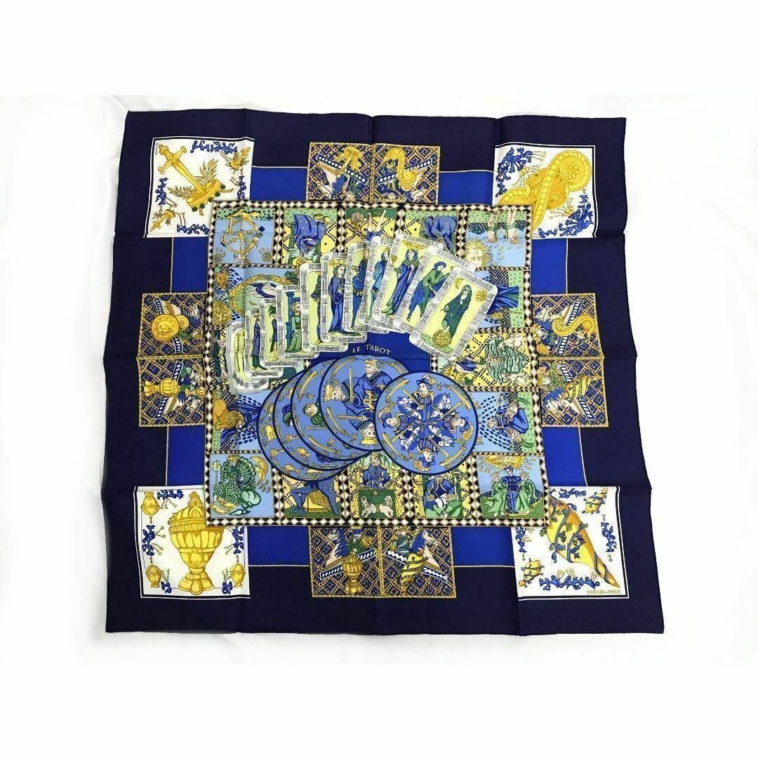 HERMESエルメス カレ90 LE TAROT タロットカード ネイビー HERMESエルメス カレ90 LE TAROT タロットカード ネイビー