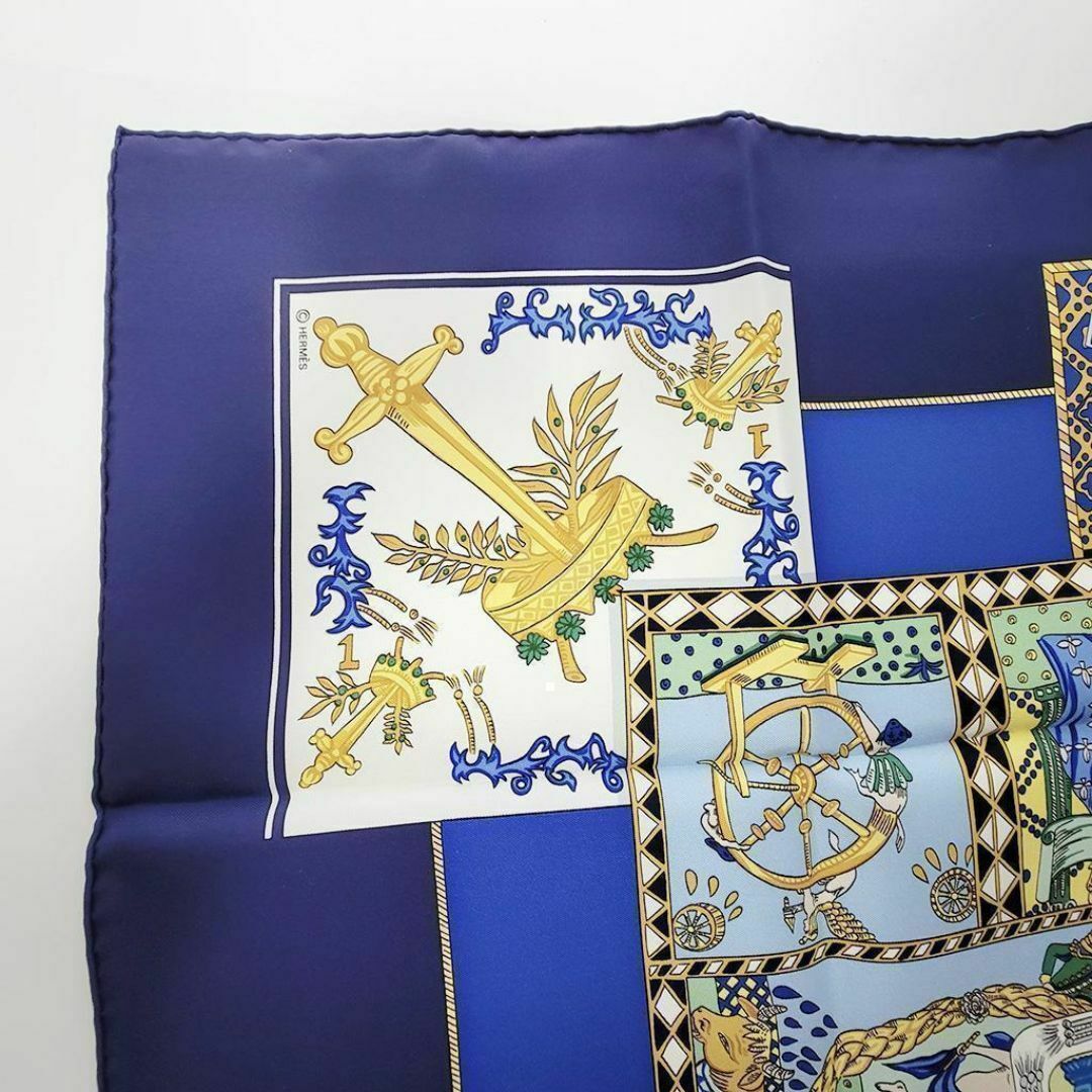 HERMESエルメス カレ90 LE TAROT タロットカード ネイビー HERMESエルメス カレ90 LE TAROT タロットカード ネイビー