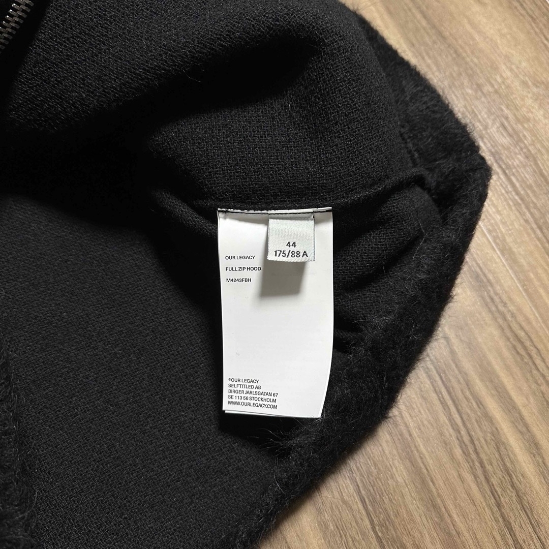 OUR LEGACY FULL ZIP HOOD Black 44サイズの通販 by RAM shop OUR LEGACY FULL ZIP HOOD Black 44サイズの通販 by RAM shop