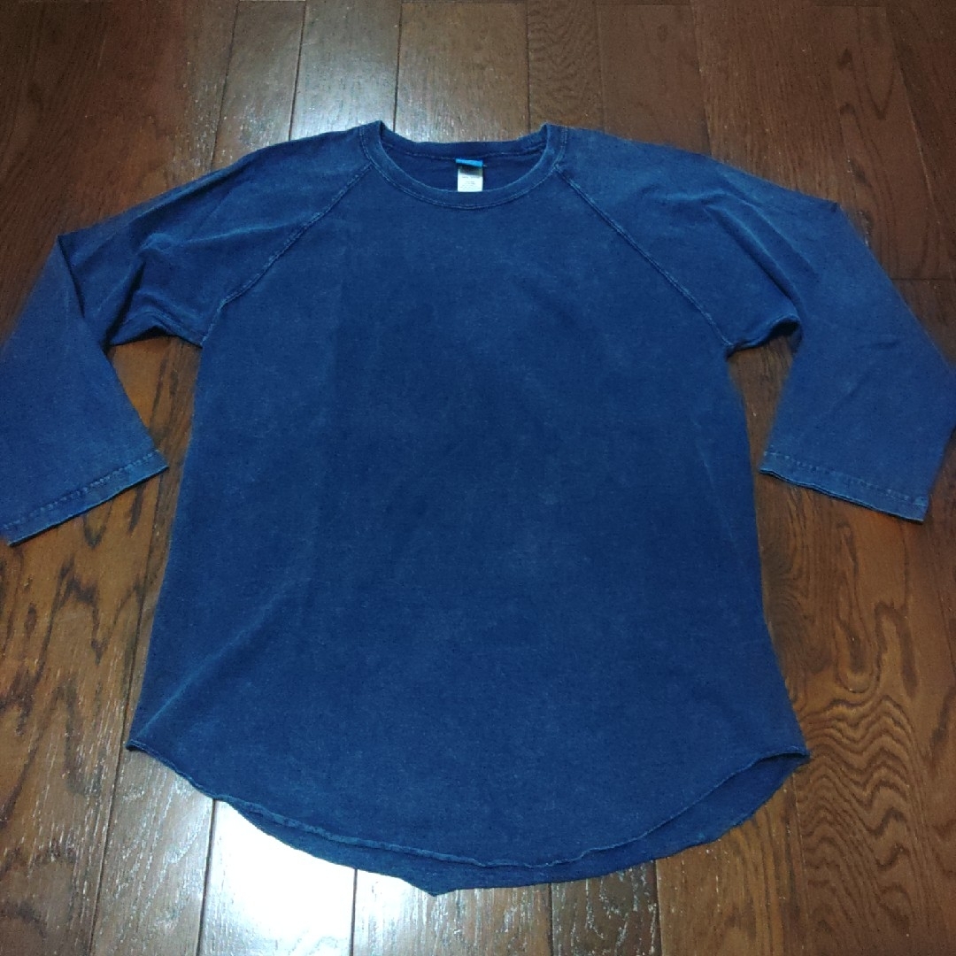 Good On - GOOD ON 七分袖 M インディゴ ベースボールTシャツの Good On - GOOD ON 七分袖 M インディゴ ベースボールTシャツの