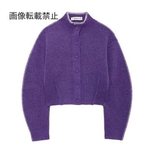 🎻10月新作🎷15371◆purple パープル ニット カーディガン(カーディガン)