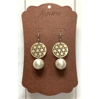 コットンパール & 麻の葉ピアス＊イヤリング(R)(ピアス)