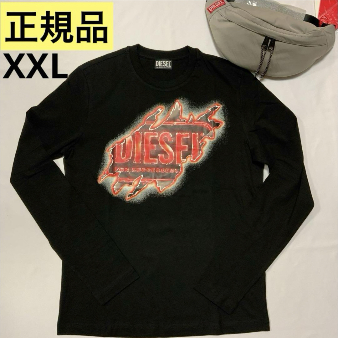 洗練されたデザイン DIESEL T-DIEGOR-LS ブラック XXL Tシャツ 洗練されたデザイン DIESEL T-DIEGOR-LS ブラック XXL Tシャツ