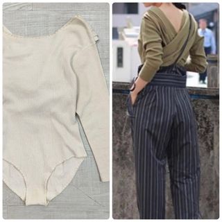 フミカウチダ(FUMIKA_UCHIDA)のフミカウチダ クロス オーバー ボディ スーツ 日本製 エクリュ 系 サイズ M(その他)