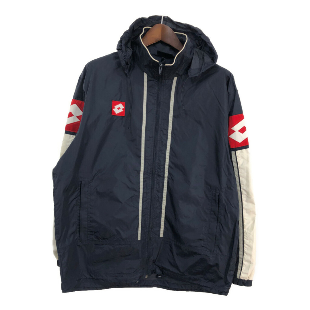 LOTTO ロット ナイロンジャケット スポーツ ネイビー (メンズ L) 中古 古着 S2293