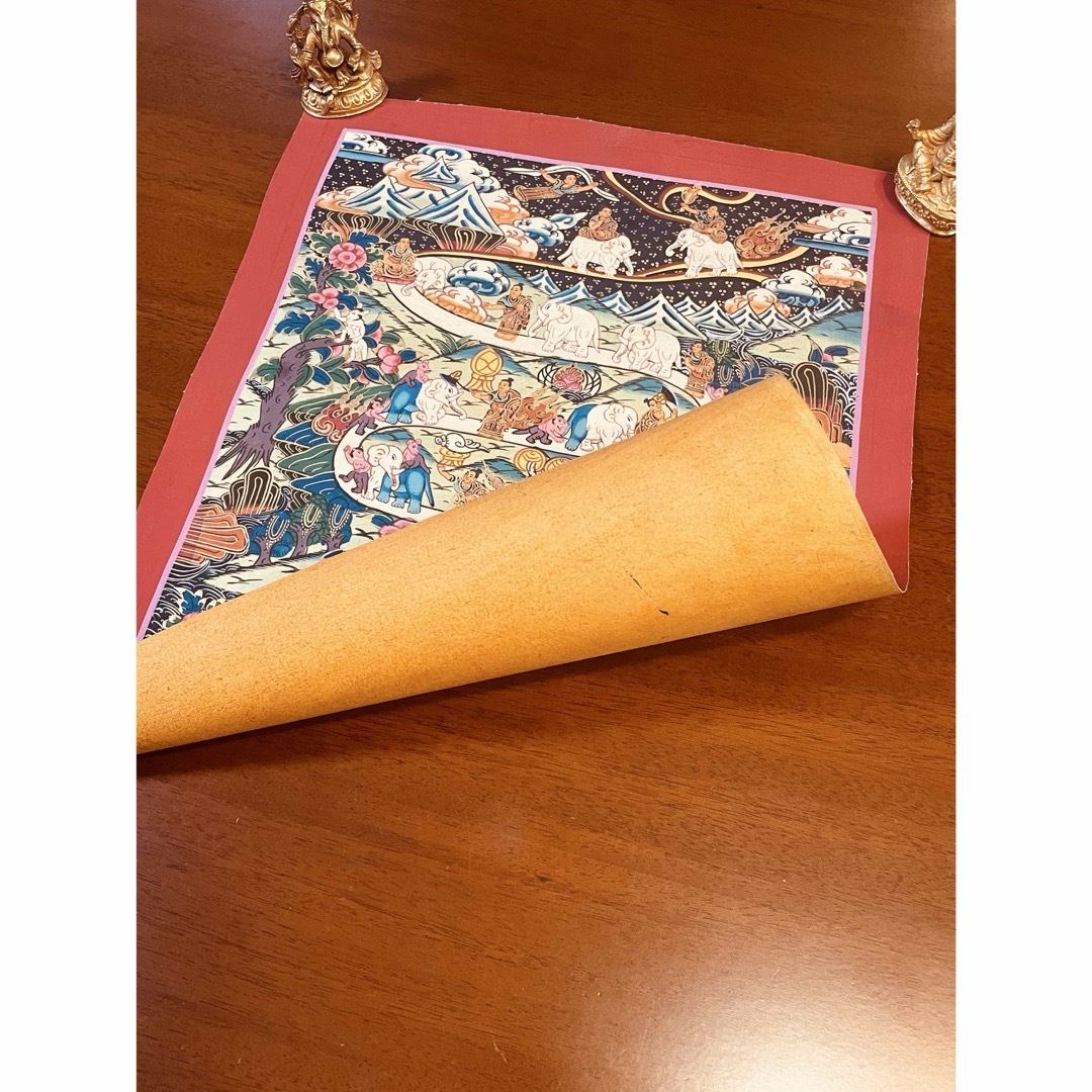 チベット密教 新品 一点物 】手描き肉筆画 曼荼羅 天国への道 チベット密教 新品 一点物 】手描き肉筆画 曼荼羅 天国への道