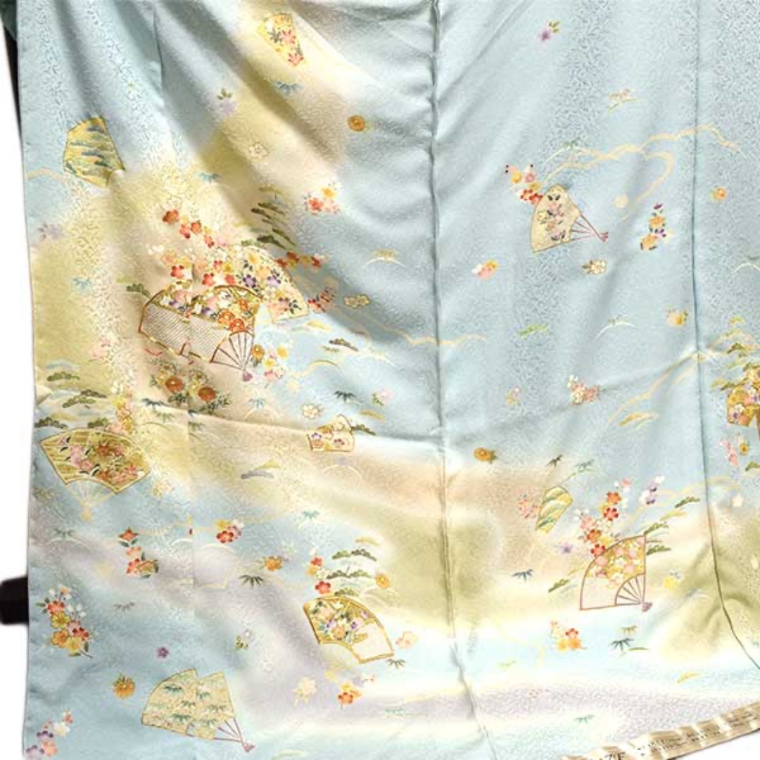 Ki-58 訪問着 フリーサイズ 仮絵羽 未仕立て品 正絹 ちりめん Ki-58 訪問着 フリーサイズ 仮絵羽 未仕立て品 正絹 ちりめん