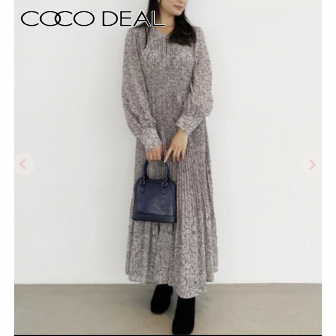 COCO DEAL - cocodeal♡フロッキープリントプリーツワンピース COCO DEAL - cocodeal♡フロッキープリントプリーツワンピース