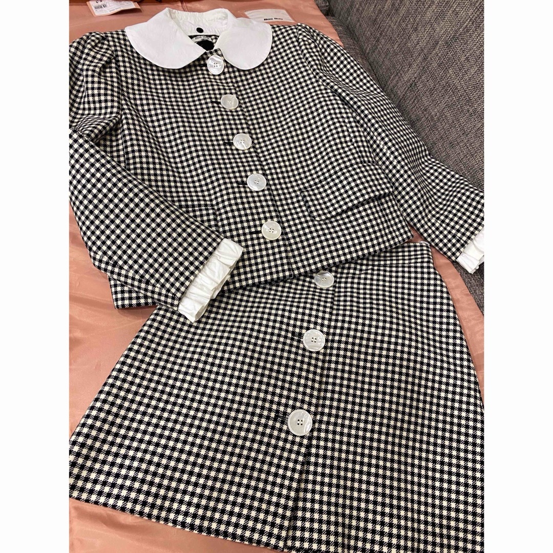 MIU MIU - ミュウミュウのギンガムチェックジャケット&スカート MIU MIU - ミュウミュウのギンガムチェックジャケット&スカート