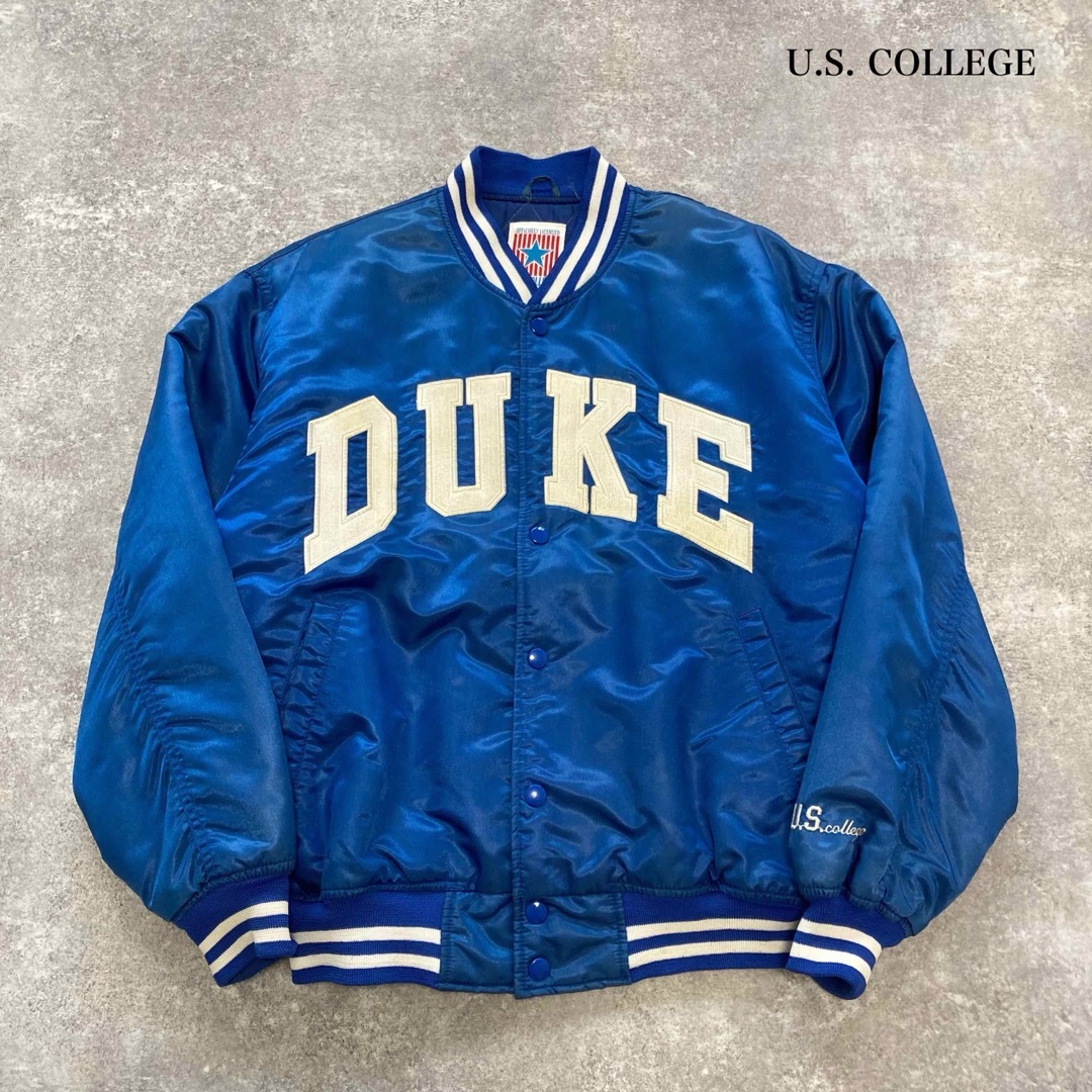 【U.S.COLLEGE】 DUKE大学 ヴィンテージスタジャン 90s 青