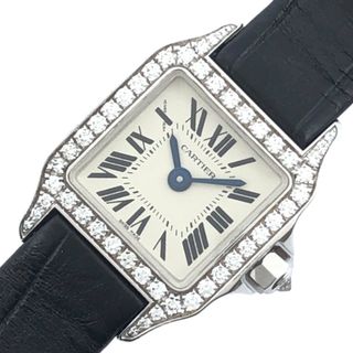 カルティエ(Cartier)の　カルティエ Cartier ミニサントスドゥモワゼル WF902005 オフホワイト K18ホワイトゴールド/ダイヤモンド クオーツ レディース 腕時計(腕時計)