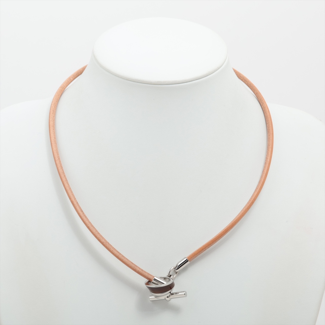 HERMES - エルメス エクウス GP×革  ブラウン レディース ネックレス