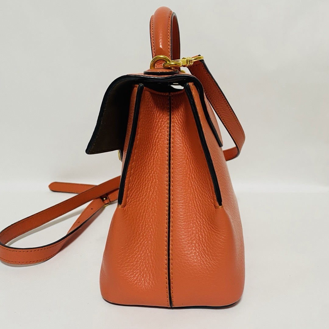 レア Mulberry ミニシートン 2way ショルダーバッグ オレンジ レア Mulberry ミニシートン 2way ショルダーバッグ オレンジ