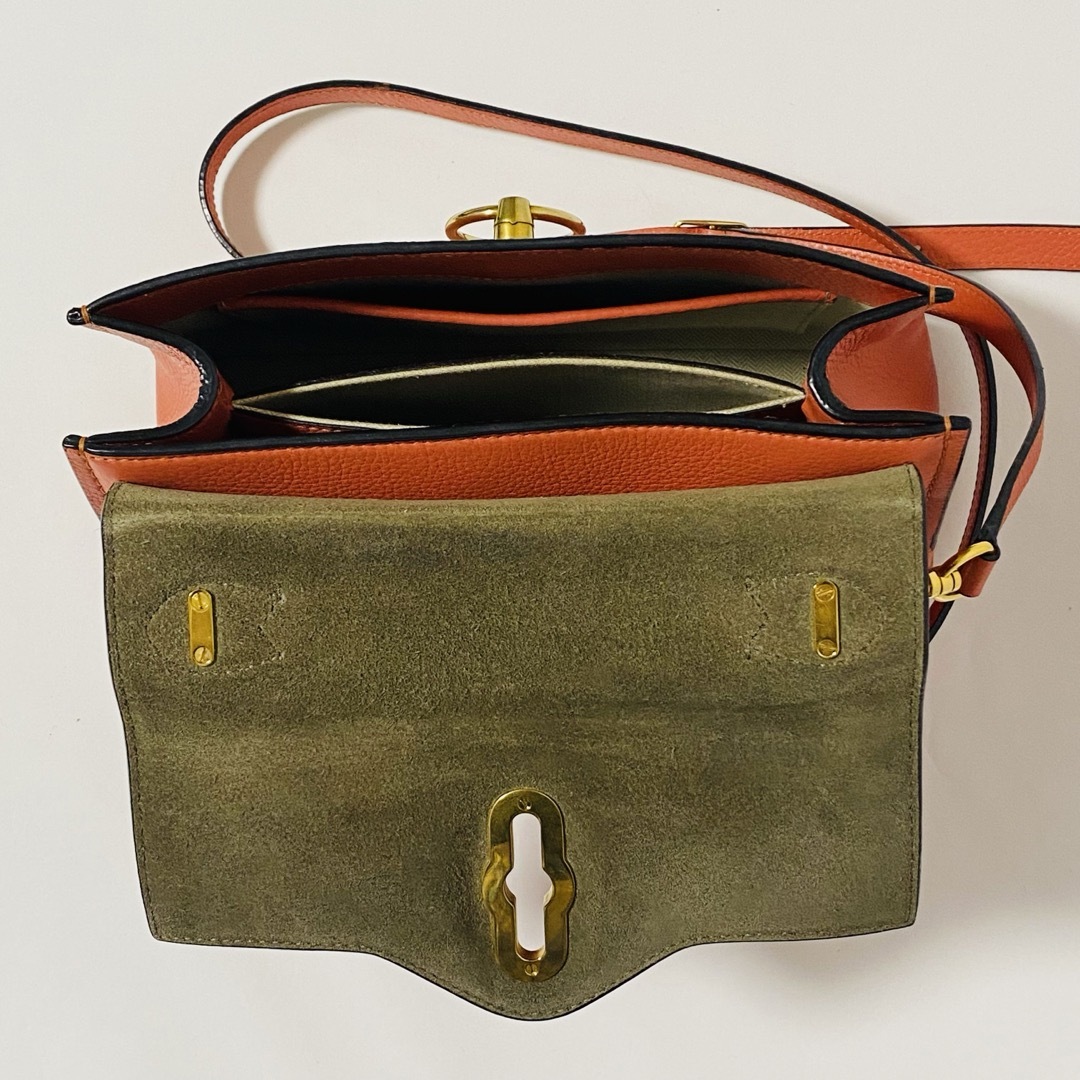 レア Mulberry ミニシートン 2way ショルダーバッグ オレンジ レア Mulberry ミニシートン 2way ショルダーバッグ オレンジ