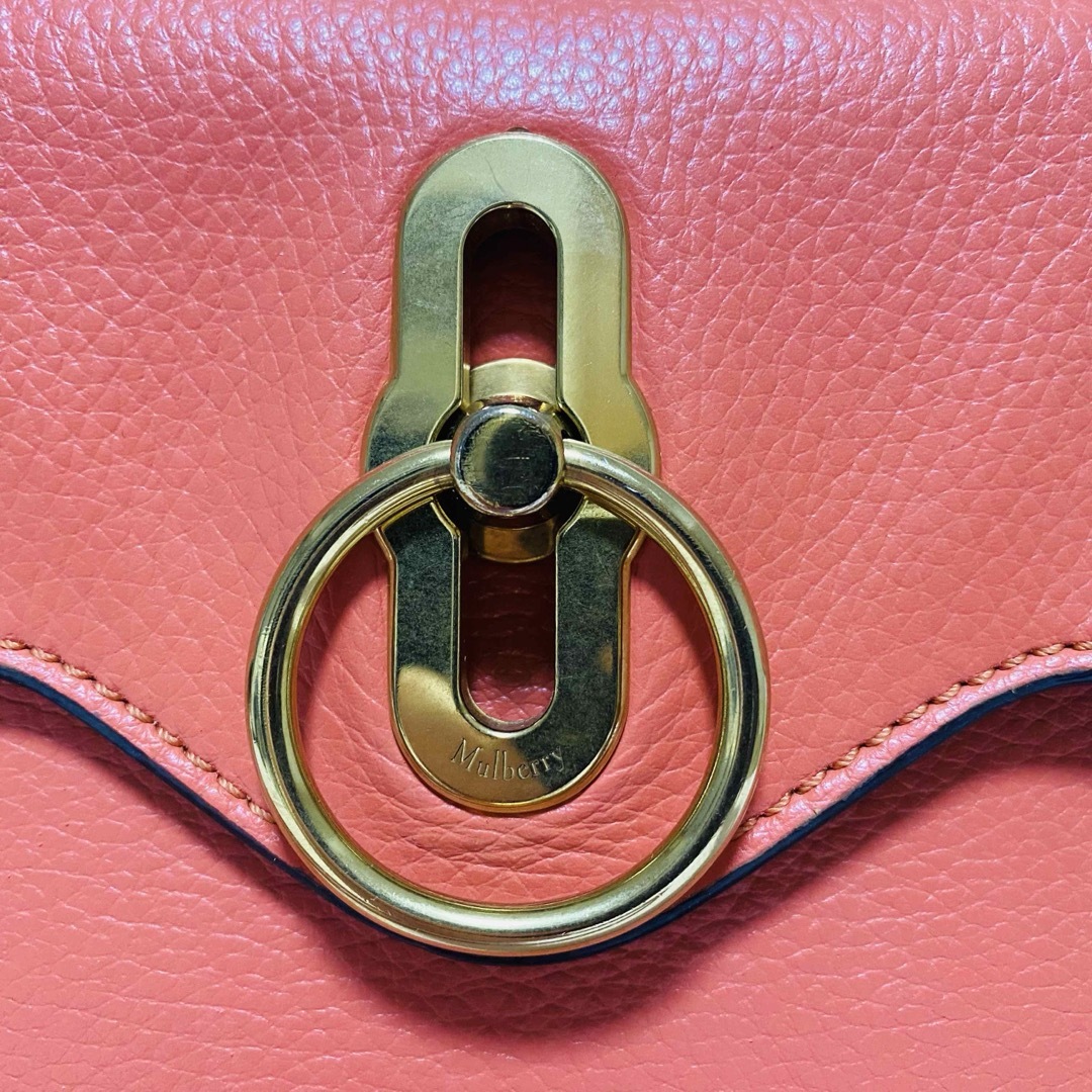 レア Mulberry ミニシートン 2way ショルダーバッグ オレンジ レア Mulberry ミニシートン 2way ショルダーバッグ オレンジ