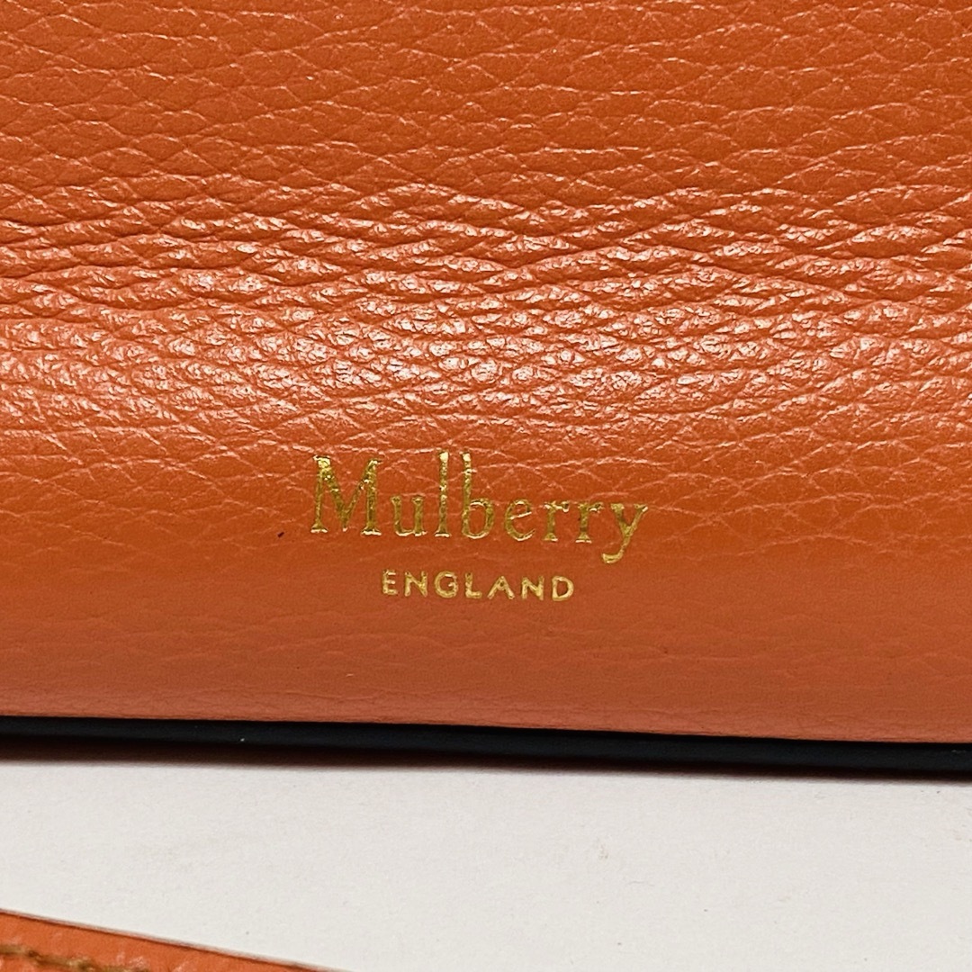 レア Mulberry ミニシートン 2way ショルダーバッグ オレンジ レア Mulberry ミニシートン 2way ショルダーバッグ オレンジ