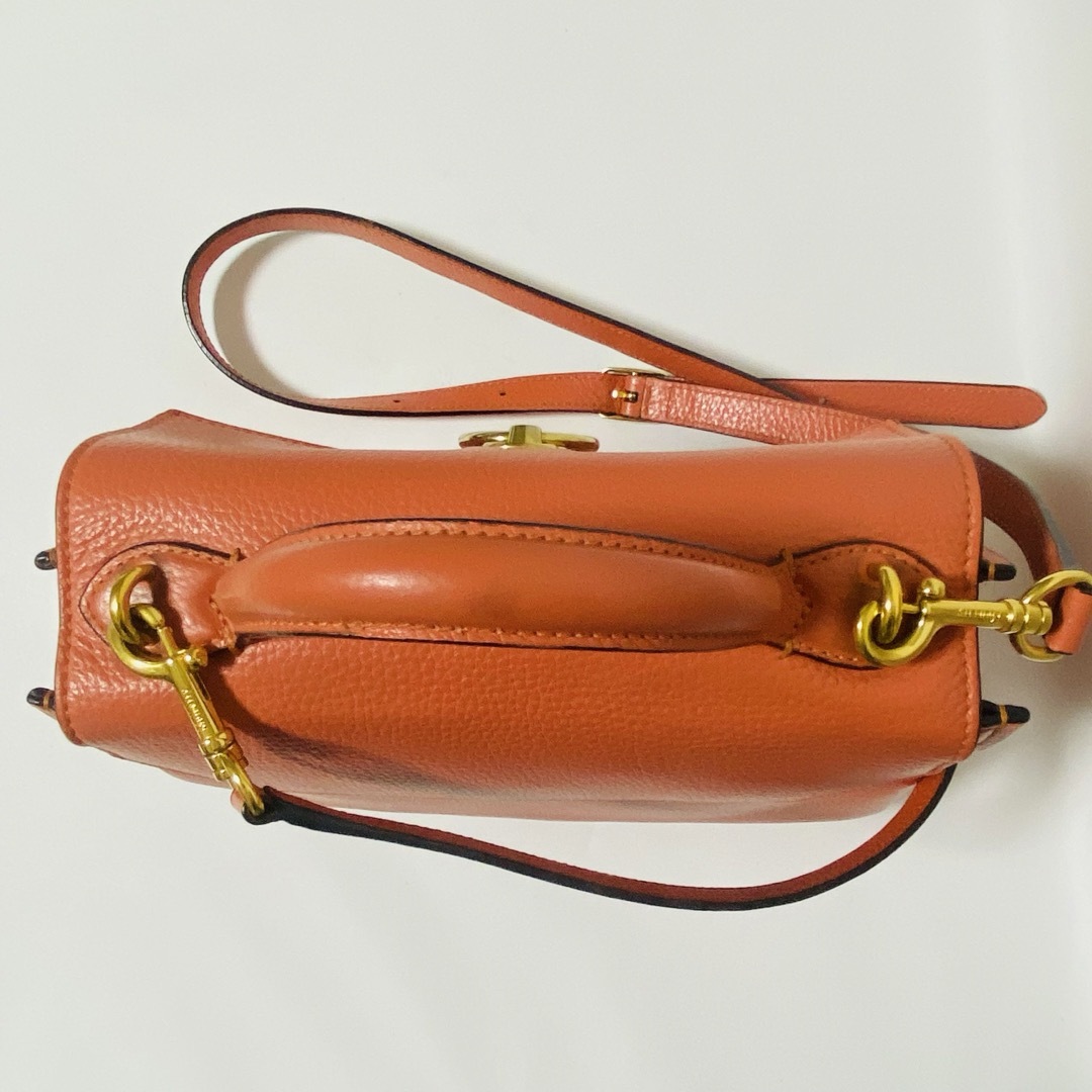 レア Mulberry ミニシートン 2way ショルダーバッグ オレンジ レア Mulberry ミニシートン 2way ショルダーバッグ オレンジ