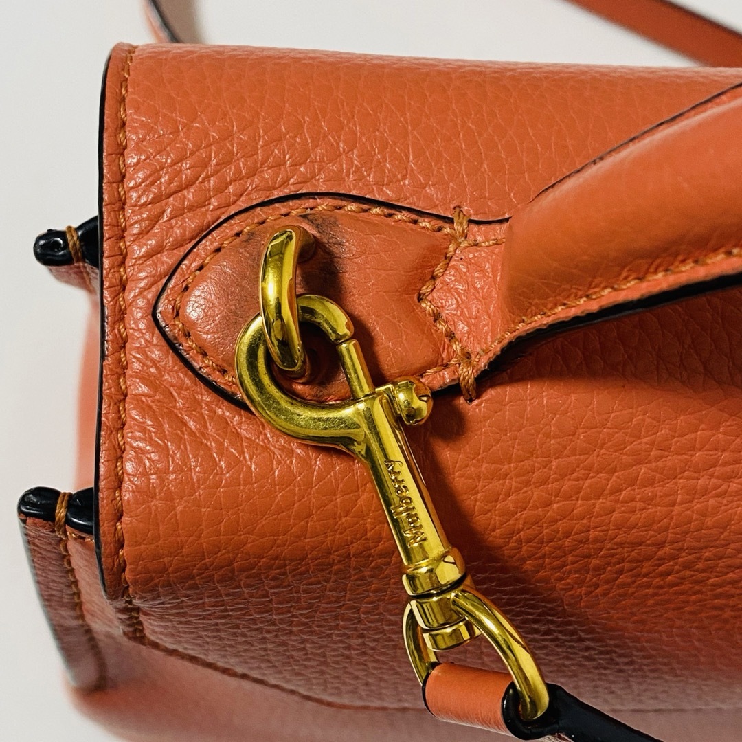 レア Mulberry ミニシートン 2way ショルダーバッグ オレンジ レア Mulberry ミニシートン 2way ショルダーバッグ オレンジ
