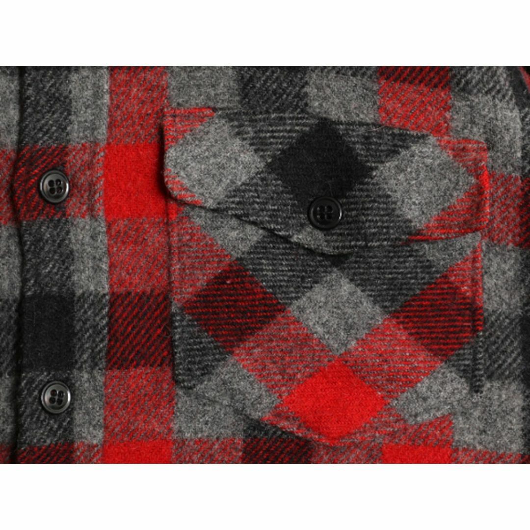 WOOLRICH - 70s USA製 ウールリッチ ブロック チェック 長袖 WOOLRICH - 70s USA製 ウールリッチ ブロック チェック 長袖