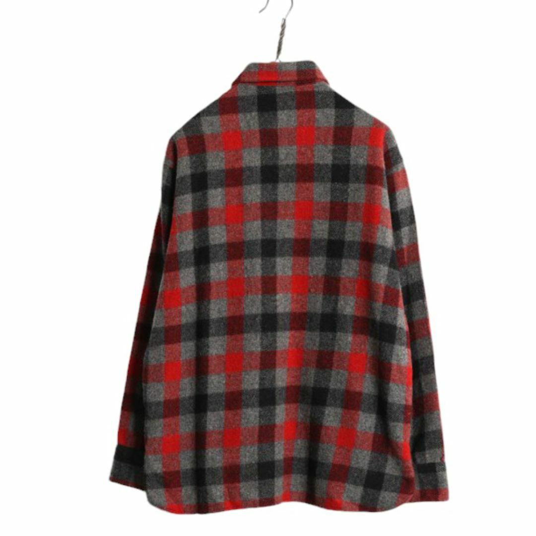 WOOLRICH - 70s USA製 ウールリッチ ブロック チェック 長袖 WOOLRICH - 70s USA製 ウールリッチ ブロック チェック 長袖