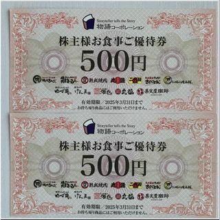 焼肉きんぐ🔹物語コーポレーション株主優待券1000円分(印刷物)