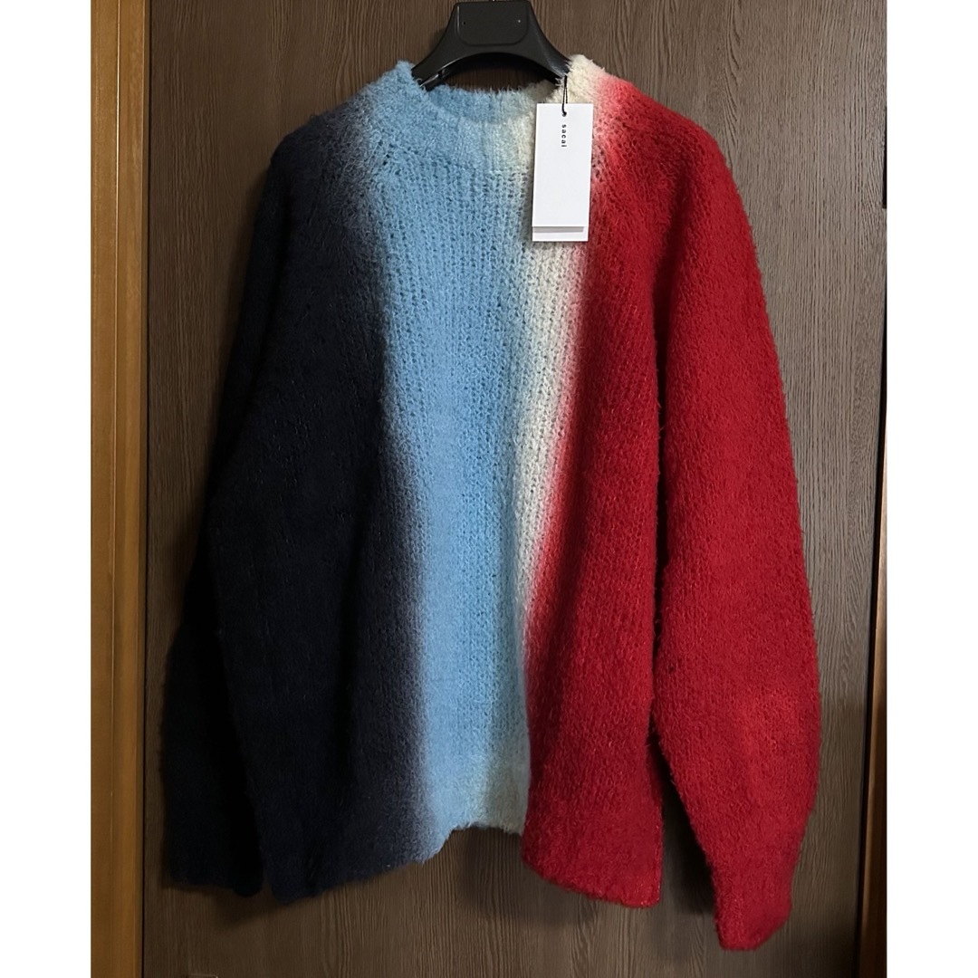 sacai - 3新品 sacai メンズ タイダイ ニット セーター ブラック sacai - 3新品 sacai メンズ タイダイ ニット セーター ブラック