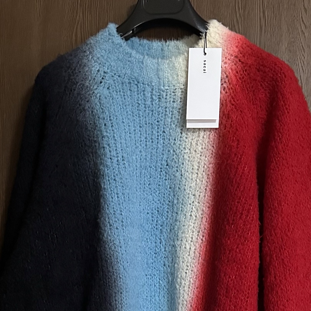 sacai - 3新品 sacai メンズ タイダイ ニット セーター ブラック sacai - 3新品 sacai メンズ タイダイ ニット セーター ブラック