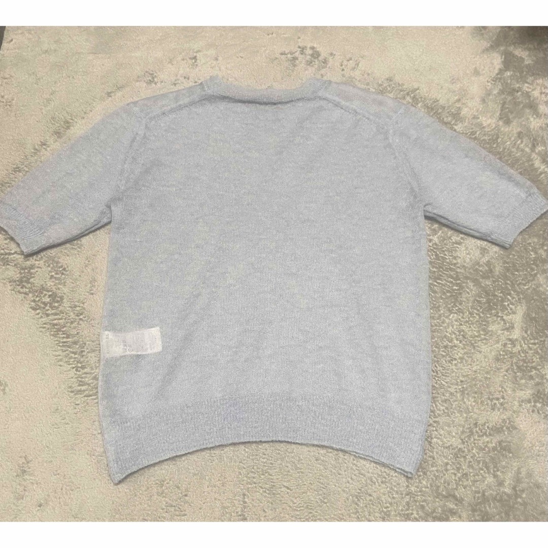 AURALEE - 美品♡auralee KID MOHAIR SHEER KNIT TEE ブルーの