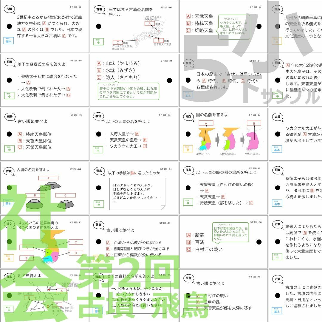 中学受験 歴史年号（社会） 暗記カード | Stacky 〜子どもたちの