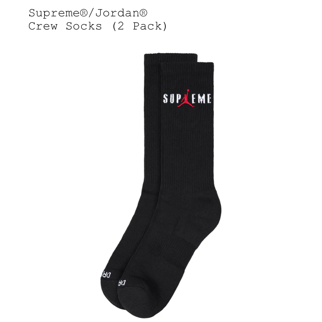 Supreme(シュプリーム)のシュプリーム x ジョーダン クルー ソックス ブラック supreme メンズのレッグウェア(ソックス)の商品写真