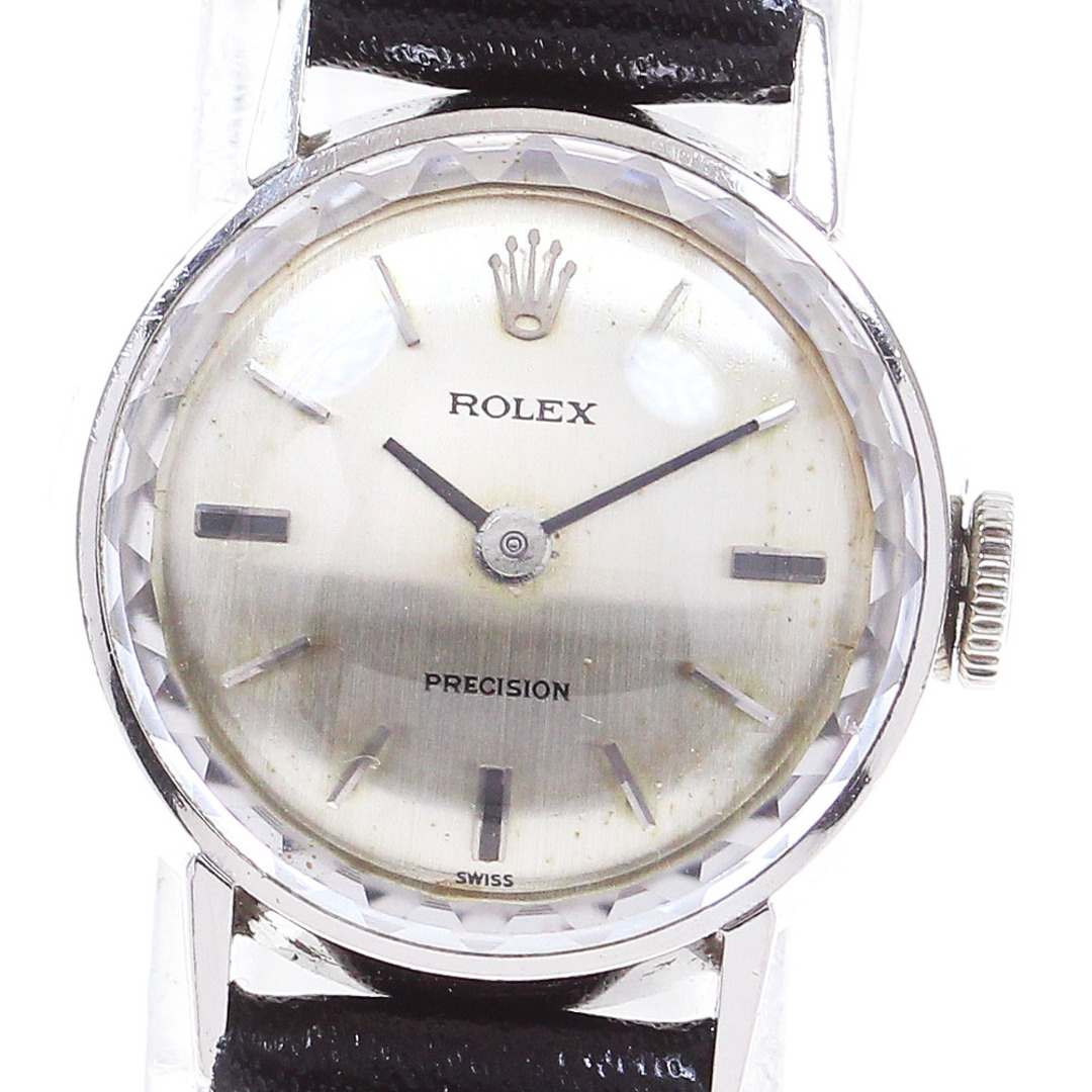 ROLEX - ロレックス ROLEX 2637 プレシジョン K18WG cal.1400 カットガラス 手巻き レディース _839388