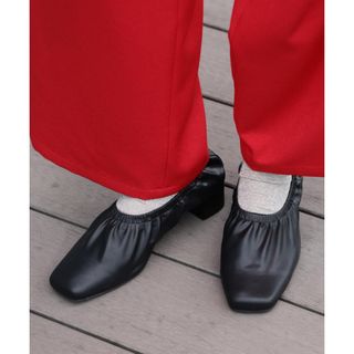 レイビームス(Ray BEAMS)のRay beams シャーリングパンプス　ブラック 24cm(ハイヒール/パンプス)